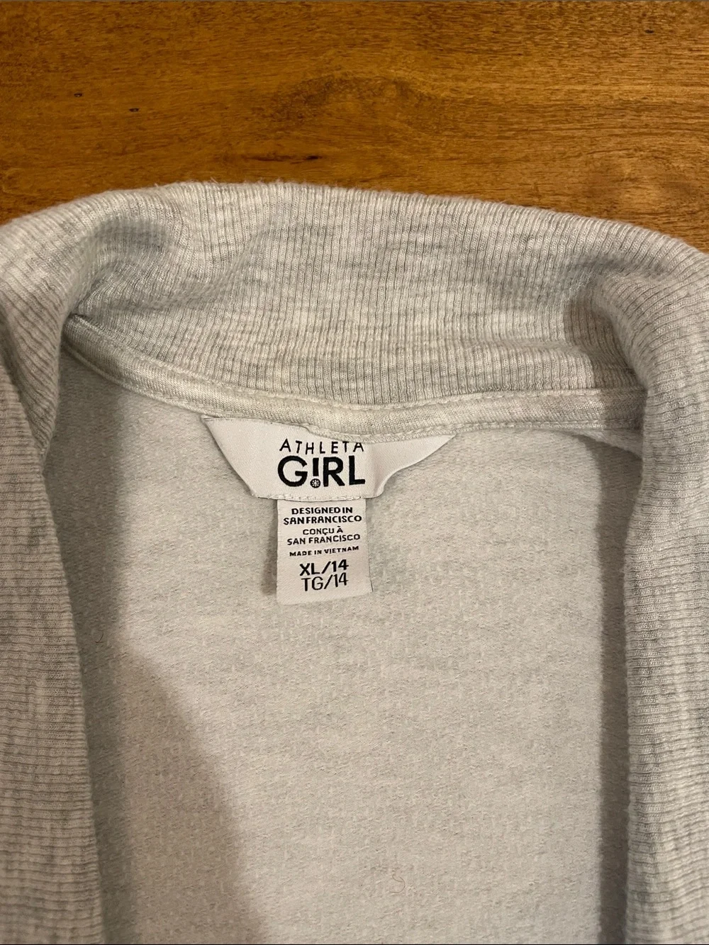 Athleta Girl Light Gray Open-Front Shawl Collar Cardigan